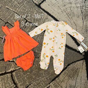 Set of 2 Girls Outfits Size 3-6 Months - NWT!